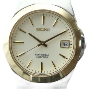 ジャンク品 腕時計 ウォッチ クォーツ 白文字盤 カレンダー付き シルバー色 8F32-0130 GY18