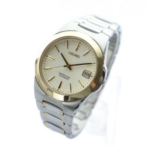 SEIKO ジャンク品 腕時計 ウォッチ クォーツ 白文字盤 カレンダー付き シルバー色 8F32-0130 GY18