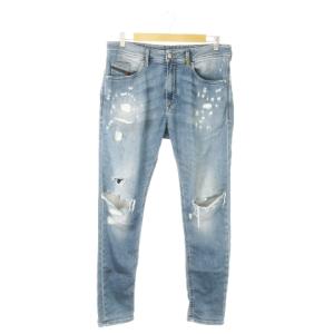 SPENDER-NE デニムパンツ スウェットデニム スキニー ストレッチ クラッシュ加工 リペアUSED加工