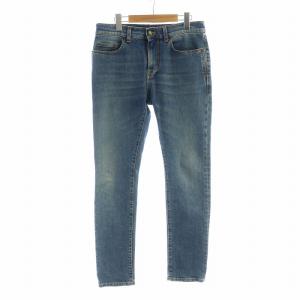 2019年 デニムパンツ ジーンズ USED加工 ロゴ ジップフライ 30 紺 ネイビー 601478