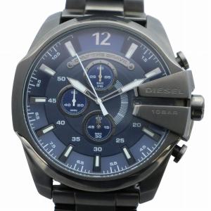 腕時計 ウォッチ クォーツ 青文字盤 ロゴ クロノグラフ カレンダー付き シルバー色 DZ-4329 GY18