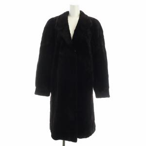 銀サガ 毛皮コート シェアードミンクファー 長袖 総裏地 ロング 茶 ブラウン GY18 /MQ