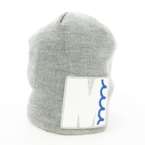 MARINE ACANTHUS 帽子 ニット帽 ビーニー ワッペン ロゴ F グレー /AO3 GY18