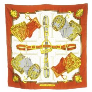 SELLES A HOUSSE カバーへの腰かけ カレ90 スカーフ スクエア シルク 絹 大判 鞍柄