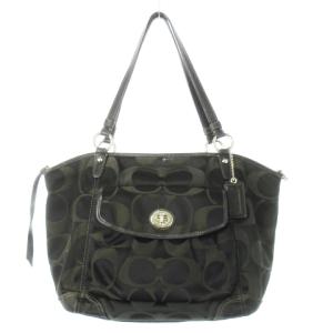 トートバッグ ハンドバッグ ナイロン レザー 革 シグネチャー ターンロック 黒 ブラック F13139