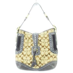 COACH ハンドバッグ ワンショルダーバッグ キャンバス レザー 革 シグネチャー スエード レースアップ メダリオン