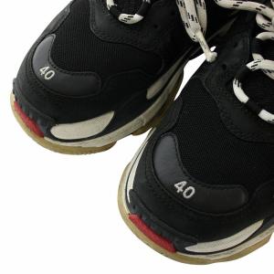 BALENCIAGA トリプルS Triple S スニーカー メッシュ レザー ローカット 厚底 ロゴ 刺繍 40 26.5cm