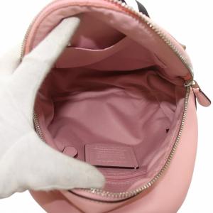 COACH リュックサック バックパック デイパック PVC レザー シグネチャー ロゴ シルバー金具 茶色 ブラウン