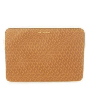 ブリーフケース パソコンバッグ PCケース PVC レザー 革 MK柄 シグネチャー ロゴ 茶 ブラウン