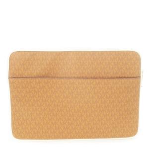 MICHAEL KORS ブリーフケース パソコンバッグ PCケース PVC レザー 革 MK柄 シグネチャー ロゴ 茶 ブラウン