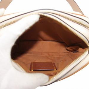 COACH ウィロウ カメラ バッグ ショルダーバッグ レザー ロゴ ゴールド金具 白 ホワイト 茶色 ブラウン C0695