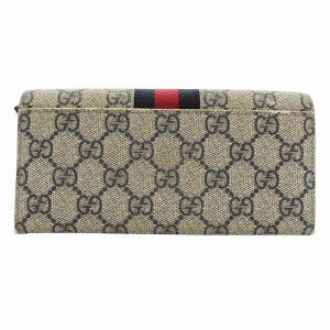 GUCCI 長財布 二つ折り レザー GGスプリーム 総柄 シェリーライン ベージュ /XZ GY13