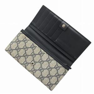 GUCCI 長財布 二つ折り レザー GGスプリーム 総柄 シェリーライン ベージュ /XZ GY13