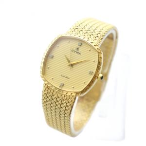 CYMA ジャンク品 腕時計 ウォッチ クォーツ 金文字盤 ロゴ ゴールド色 9052183 GY11 /MQ