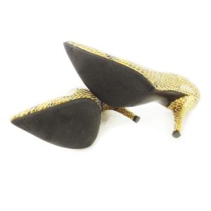 STUART WEITZMAN DAISY パンプス ハイヒール ポインテッドトゥ レザー 革 エナメル パイソン柄 5.5 22.5cm