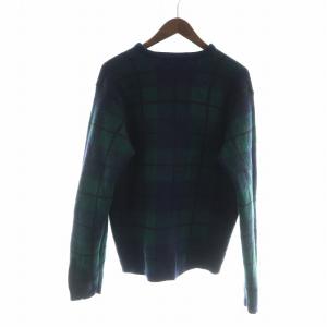 Polo by Ralph Lauren ヴィンテージ ニット セーター 長袖 ブラックウォッチ チェック L 緑 グリーン GY18 /MQ