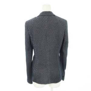 ARMANI COLLEZIONI テーラードジャケット ストレッチ タック 総柄 42 M 紺 ネイビー /MN14 GY17