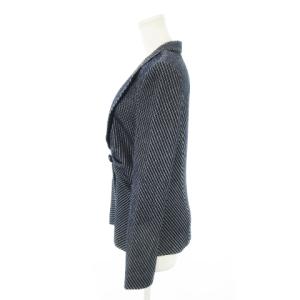 ARMANI COLLEZIONI テーラードジャケット ストレッチ タック 総柄 42 M 紺 ネイビー /MN14 GY17