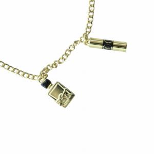 YVES SAINT LAURENT ノベルティ ブレスレット アクセサリー バングル チェーン チャーム 化粧品 ロゴ ゴールド色 GY18