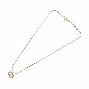 Christian Dior ネックレス アクセサリー ペンダント ロゴ ラインストーン ゴールド色 GY18 /MQ OH
