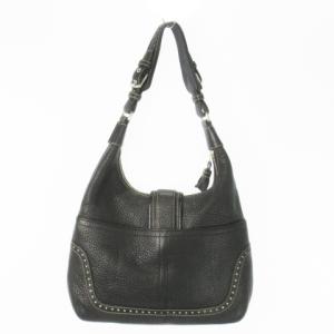 COACH ハンドバッグ 肩掛け レザー 革 タッセル バックル シルバー金具 黒 ブラック 5054 /AO4 GY18