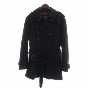 ピーコート ナポレオン カシミヤ混 LL ブラック
