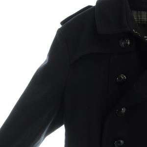 BURBERRY BLACK LABEL ピーコート ナポレオン カシミヤ混 LL ブラック