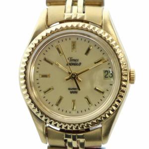 インディグロ INDIGLO 腕時計 ウォッチ クォーツ カレンダー付き ロゴ ゴールド色 1216 GY18