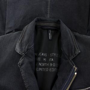 ARMANI JEANS デニムジャケット Gジャン アウター ブルゾン ミドル ハーフ タイトフィット ストレッチ ジップアップ
