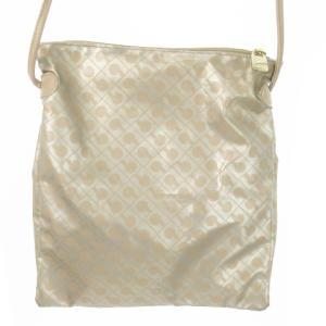 GHERARDINI ショルダーバッグ サコッシュ ソフティ レザー 革 シャイニー ロゴ 総柄 ベージュ /AO7 GY11