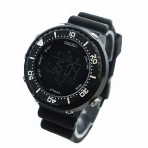 SEIKO 腕時計 ソーラー デジタル デイト カレンダー付き クロノグラフ ラバーベルト ブラック