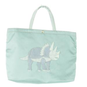 ハンドバッグ ナイロン レザー 恐竜柄 トリケラトプス 緑 グリーン /AO8 GY11