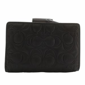 COACH ミディアム コーナー ジップ ウォレット 財布 二つ折り レザー シグネチャー エンボス加工 総柄 ロゴ