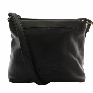 ショルダーバッグ レザー ロゴ 型押し 黒 ブラック /XZ GY11