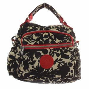 ハンドバッグ ショルダー 2WAY ナイロン ロゴ 総柄 黒 ブラック 白 ホワイト /XZ GY11