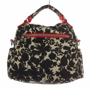 KIPLING ハンドバッグ ショルダー 2WAY ナイロン ロゴ 総柄 黒 ブラック 白 ホワイト /XZ GY11