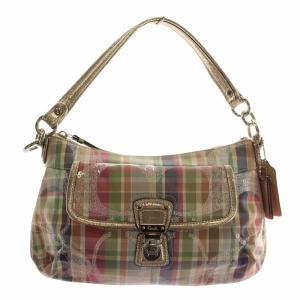 ポピー マドラス グルービー ハンドバッグ ショルダー 2WAY キャンバス レザー チェック柄 シグネチャー