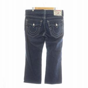 TRUE RELIGION billy super t デニムパンツ ジーンズ ジーパン フレア ロゴ 白ステッチ インディゴブルー