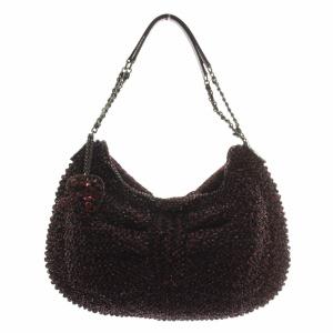 トートバッグ ワンショルダー ワイヤーバッグ リボン マグネット 紫 パープル /XZ GY11