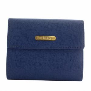 財布 二つ折り 内側ノバチェック ブルー