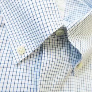 Brooks Brothers Yシャツ ワイシャツ 長袖 ボタンダウン コットン チェック 総柄 15.5 青 ブルー /AO18 GY11