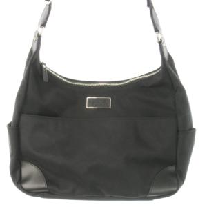 ショルダーバッグ ナイロン レザー ロゴ 黒 ブラック /AO9 GY18