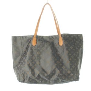 russet トートバッグ ハンドバッグ ナイロン レザー 革 ジャカード ロゴ モノグラム 茶 ブラウン /CK5