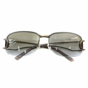 眼鏡 サングラス メタルフレーム ハーフリム グラデーション スクエア 6114-127 茶色 ブラウン