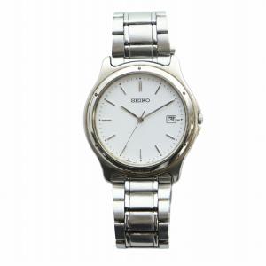 SEIKO 腕時計 ウォッチ クォーツ デイト カレンダー付き SS 白文字盤 シルバー色 7N32-0150 GY18