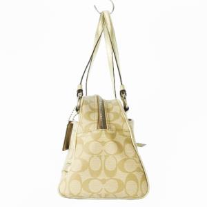 COACH ハンドバッグ ボストンバッグ PVC レザー 革 ハク シグネチャー ロゴ ベージュ F18919 /CK12