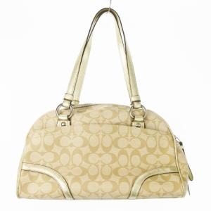 COACH ハンドバッグ ボストンバッグ PVC レザー 革 ハク シグネチャー ロゴ ベージュ F18919 /CK12