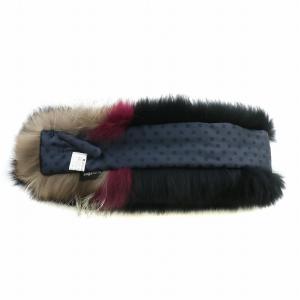 FURLA ムーンバット MOONBAT saga furs ティペット マフラー ファー 毛皮 ラビット 黒 ブラック