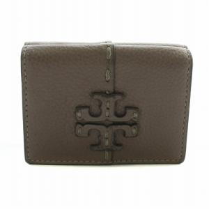財布 三つ折り レザー Wホック ロゴ 茶色 ブラウン /XZ GY11