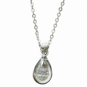 BURBERRY ネックレス チェック柄 ドロップ型 シルバーカラー